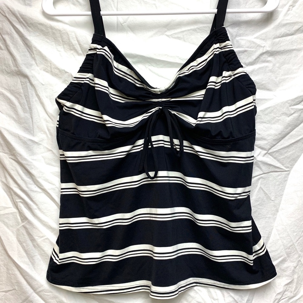 Lands’ End Striped Tankini Size 10D